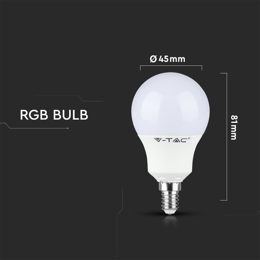 3.5W P45 Żarówka LED sterowana pilotem / Barwa:RGB+3000K / Ściemniana / Trzonek:E14