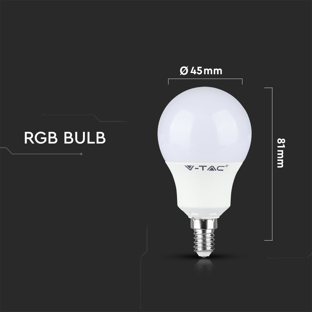 3.5W P45 Żarówka LED sterowana pilotem / Barwa:RGB+4000K / Ściemniana / Trzonek:E14