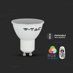 3.5W GU10 Żarówka LED sterowana pilotem / Barwa:RGB+3000K / Ściemniana / Kąt 110' / Trzonek:GU10
