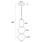 Maxlight Lampa wisząca Akiko - Metal + szkło mleczne - Czarny P0468