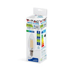 4W C35 Żarówka LED Filament / Klosz Transparentny / Chip SAMSUNG / Barwa:2700K / Ściemniana / Trzonek:E14