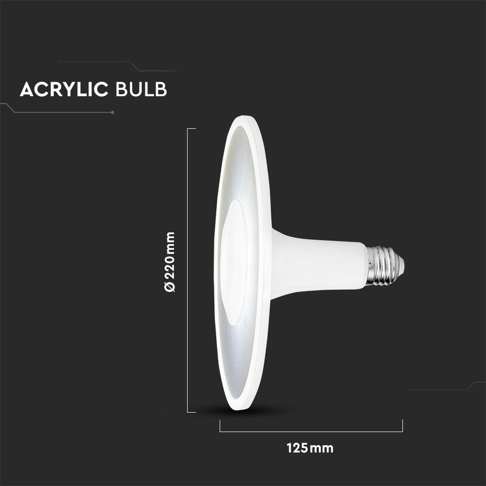 18W Żarówka LED UFO Akryl / Chip SAMSUNG / Barwa:6400K / Trzonek:E27