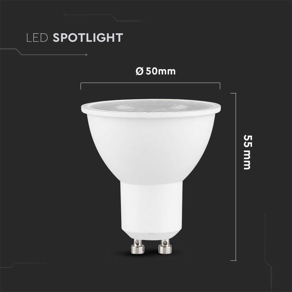 5W GU10 Żarówka LED / Barwa:3000K / Kąt 38' /Trzonek:GU10