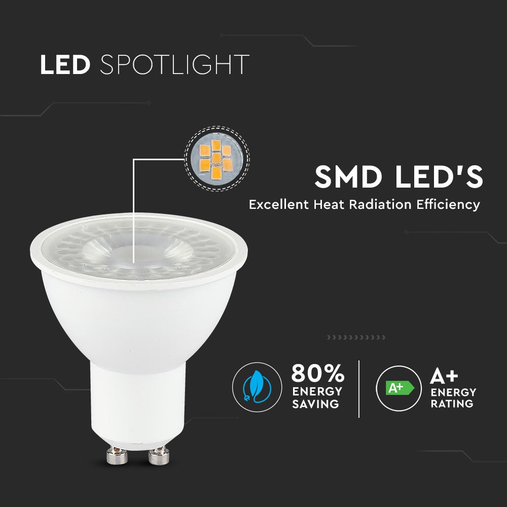5W GU10 Żarówka LED / Barwa:4000K / Kąt 38' / Opakowanie: 10szt. /Trzonek:GU10