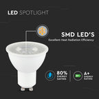 5W GU10 Żarówka LED / Barwa:6400K / Kąt 38' / Opakowanie: 10szt. /Trzonek:GU10