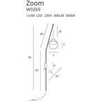 Maxlight Kinkiet Zoom - Metal + akryl - Czarny W0269