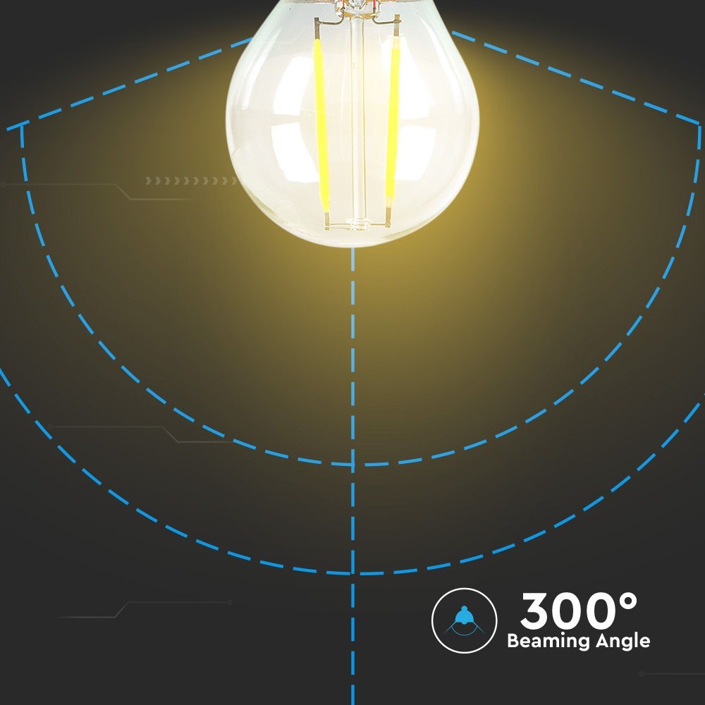 4W G45 Żarówka LED Filament / Klosz Transparentny / Chip SAMSUNG / Barwa:2700K / Trzonek:E27