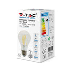8W A65 Żarówka LED Filament / Barwa:3000K / Ściemniana / Trzonek:E27