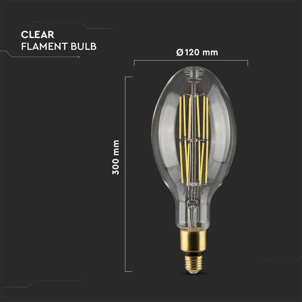 24W LED ED120 Żarówka LED Filament / Klosz Transparentny / Barwa:4000K / Skuteczność: 160lm/W / Trzonek:E27