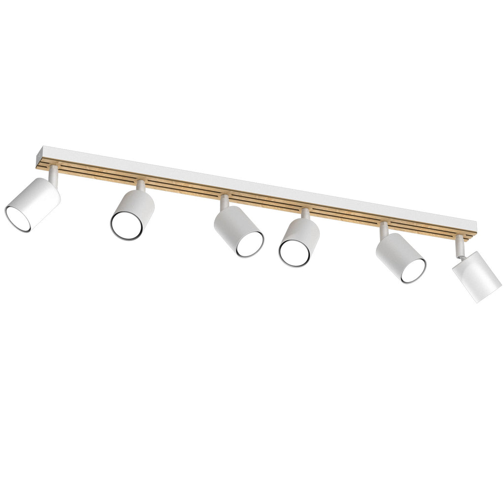 Spot Terra line 800 white/wood/white swivel 6xGU10 (Ceryfikat FSC 100%, SGSCH-COC-070615)