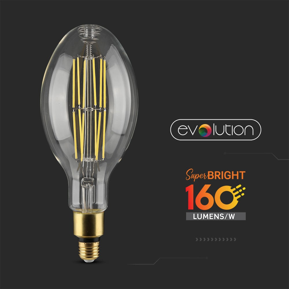 24W LED ED120 Żarówka LED Filament / Klosz Transparentny / Barwa:6400K / Skuteczność: 160lm/W / Trzonek:E27