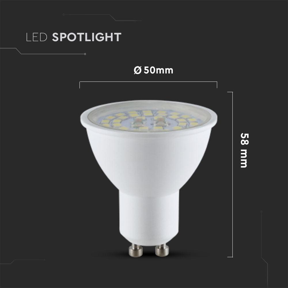 5W GU10 Żarówka LED / Klosz Transparentny / Barwa:4000K / Skuteczność: 160lm/W / Trzonek: GU10