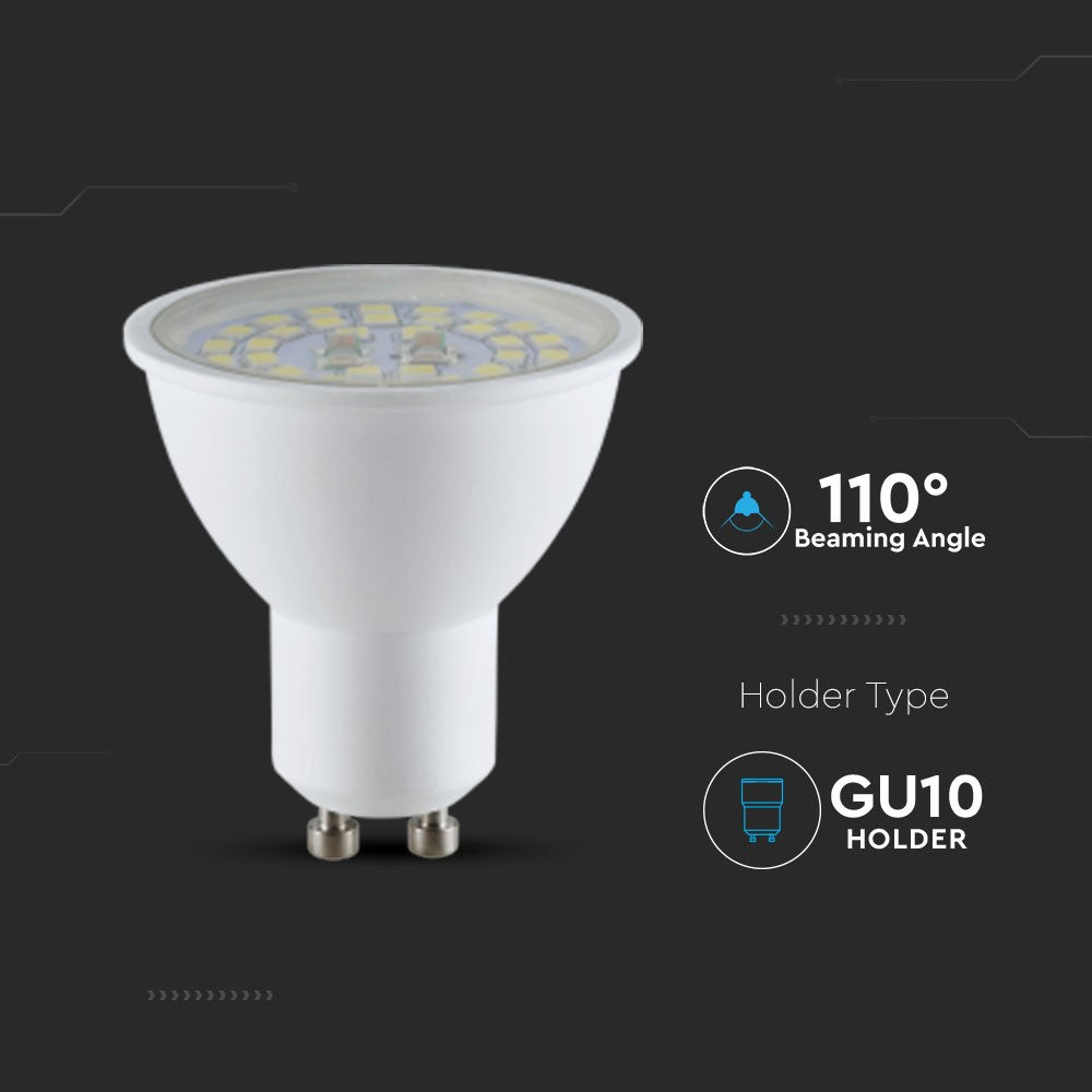 5W GU10 Żarówka LED / Klosz Transparentny / Barwa:4000K / Skuteczność: 160lm/W / Trzonek: GU10