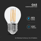 6W G45 Filament / Klosz Transparentny/ Barwa:2700K / Trzonek: E27