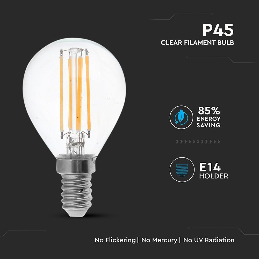 6W P45 Filament / Klosz Transparentny/ Barwa:2700K / Trzonek: E14