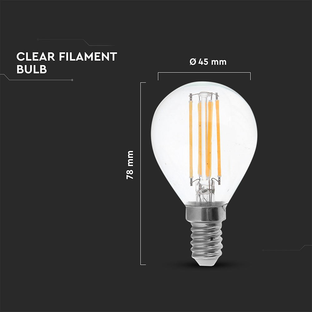 6W P45 Filament / Klosz Transparentny/ Barwa:6400K / Trzonek: E14