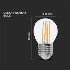 6W G45 Filament / Klosz Transparentny/ Barwa:4000K / Trzonek: E27 / Skuteczność: 130lm/W