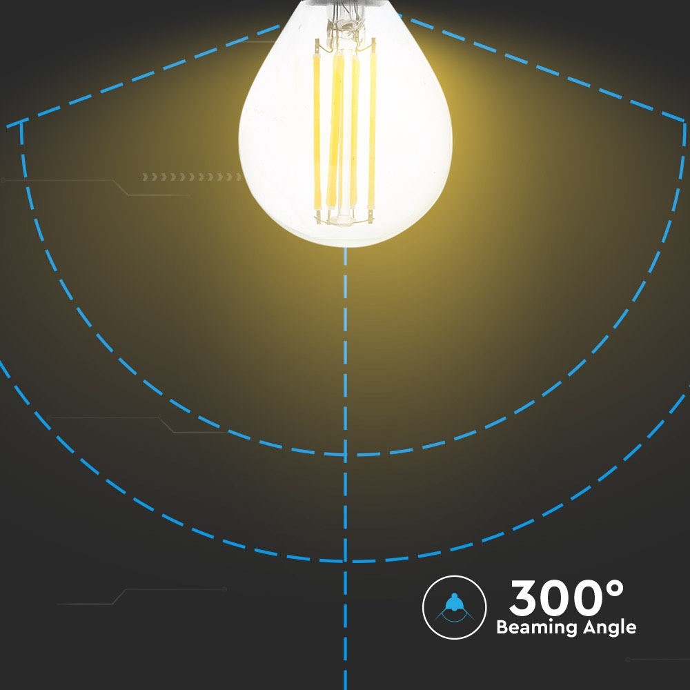 6W P45 Filament / Klosz Transparentny/ Barwa:6400K / Trzonek: E14 / Skuteczność: 130lm/W