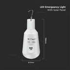 7W Żarówka LED z baterią i panelem solarnym / Chip SAMSUNG / Barwa:3w1 / Trzonek:E27