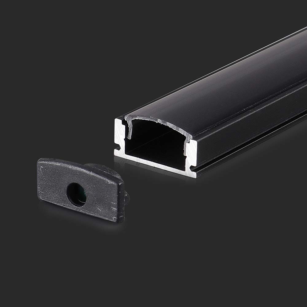 Profil Aluminiowy do paska LED na powierzchniowy / 2000mmx17.4mmx7mm / Klosz: Czarny / Kolor: Czarny