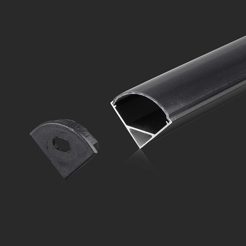 Profil Aluminiowy do paska LED na powierzchniowy narożny / 2000mmx15.8mmx15.8mm / Klosz: Czarny / Kolor: Czarny