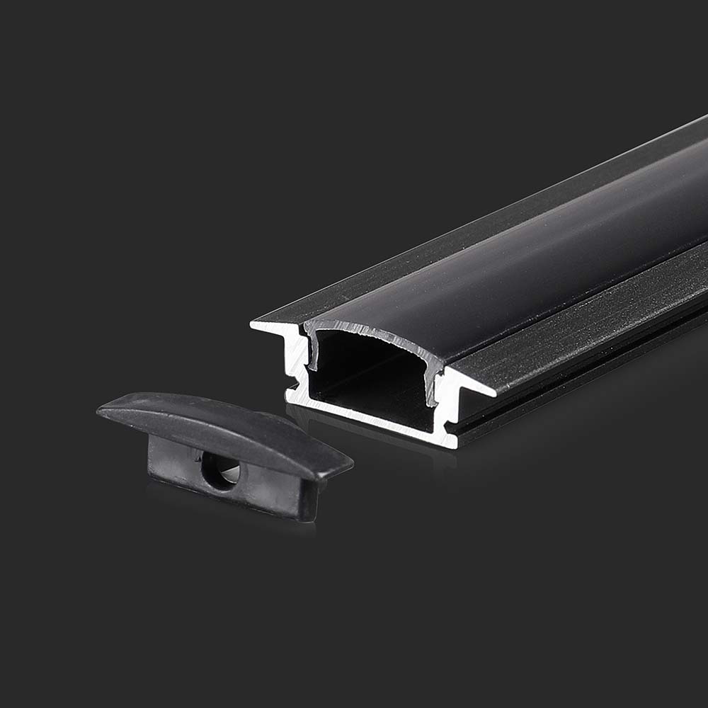 Profil Aluminiowy do paska LED wpuszczany / 2000mmx24.7mmx7mm / Klosz: Czarny / Kolor: Czarny