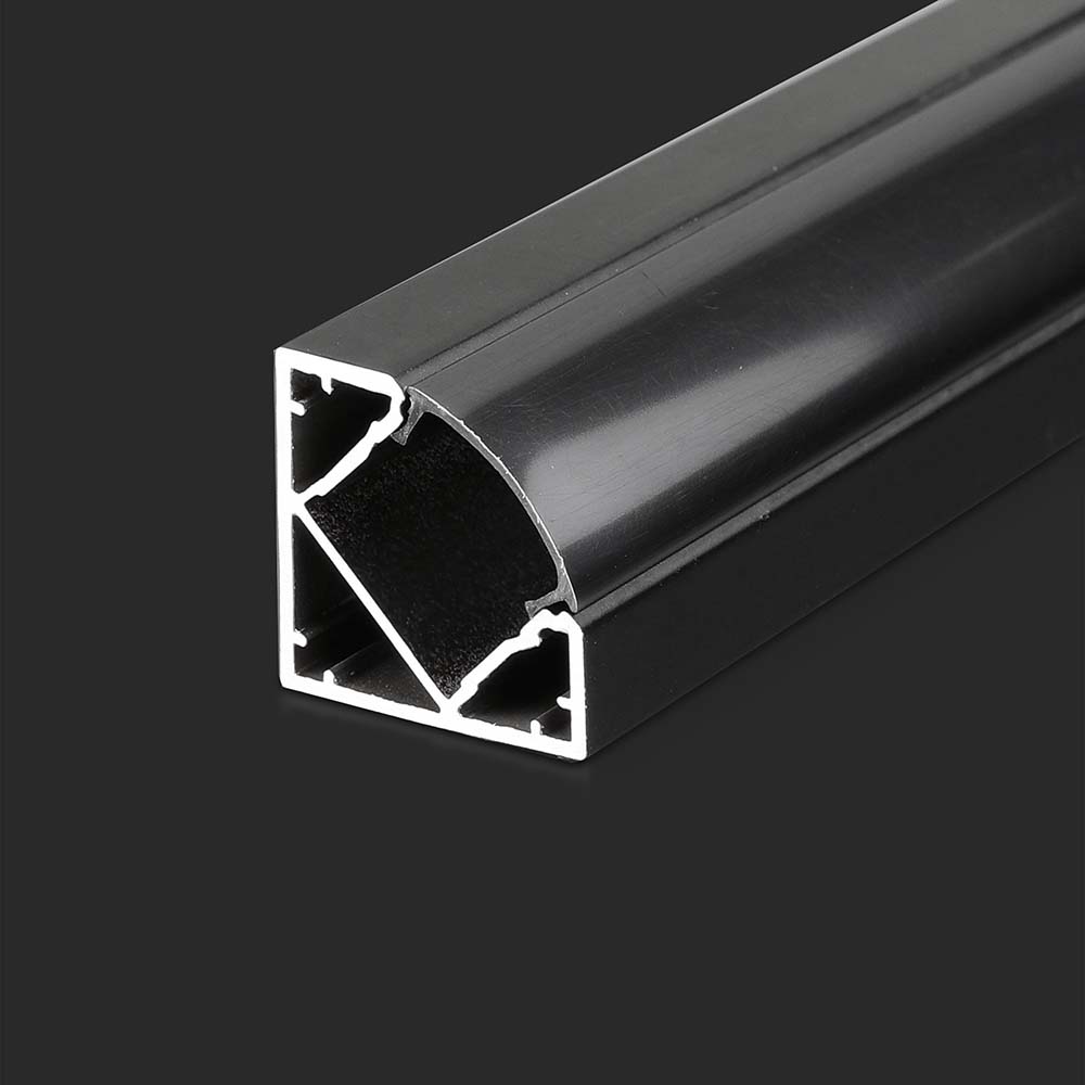 Profil Aluminiowy do paska LED na powierzchniowy narożny / 2000mmx19mmx19mm / Klosz: Czarny / Kolor: Czarny