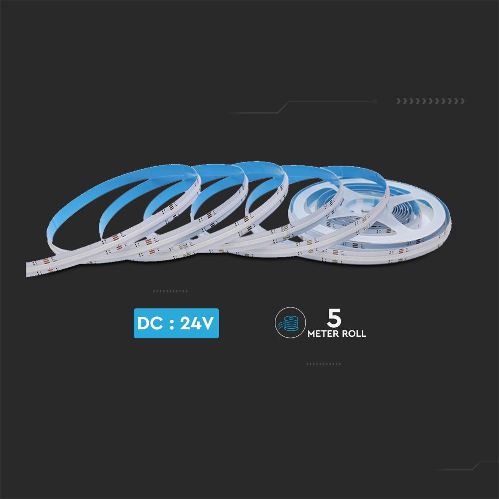 Taśma LED COB / Barwa:RGB / Zasilanie: 24V / IP20 / Rolka:5m