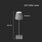 3W Lampka nocna LED zasilana bateryjnie / Ściemnianie przez dotyk / Barwa: 3000K / Obudowa: Szara