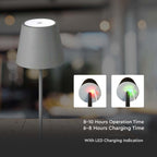 3W Lampka nocna LED zasilana bateryjnie / Ściemnianie przez dotyk / Barwa: 4000K / Obudowa: Szara