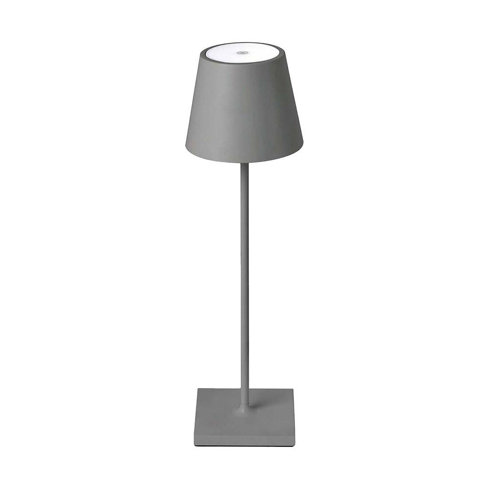 3W Lampka nocna LED zasilana bateryjnie / Ściemnianie przez dotyk / Barwa: 4000K / Obudowa: Szara