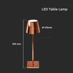 3W Lampka nocna LED zasilana bateryjnie / Ściemnianie przez dotyk / Barwa: 4000K / Obudowa: Złota