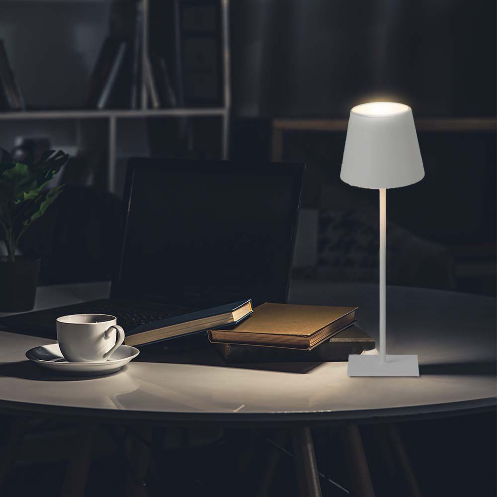 3W Lampka nocna LED zasilana bateryjnie / Ściemnianie przez dotyk / Barwa: 4000K / Obudowa: Biała