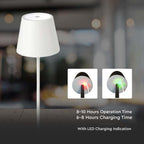 3W Lampka nocna LED zasilana bateryjnie / Ściemnianie przez dotyk / Barwa: 3000K / Obudowa: Biała