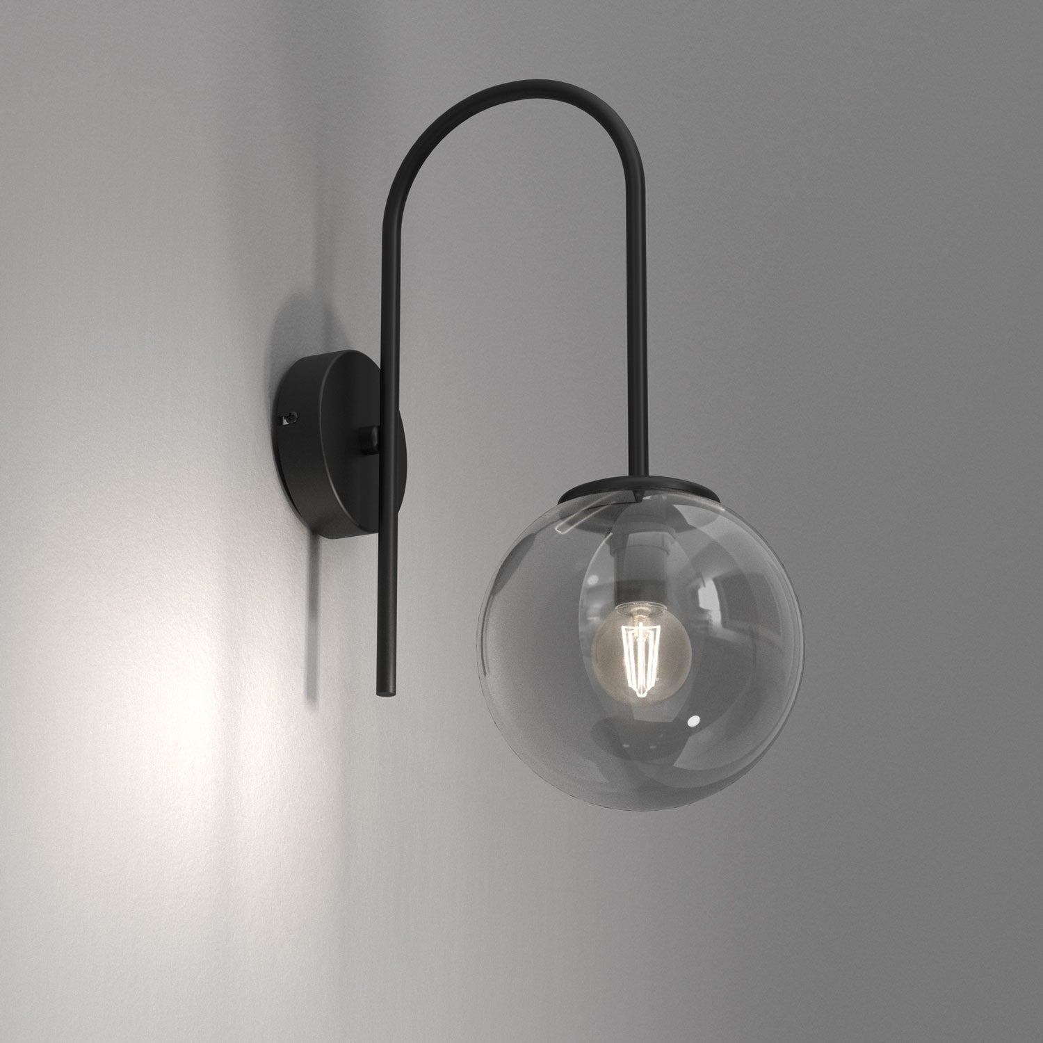 kinkiet Cambridge (smoke glass 2907) black 1xE14