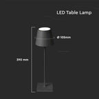 3W Lampka nocna LED zasilana bateryjnie / Ściemnianie przez dotyk / Barwa: 3000K / Obudowa: Czarna