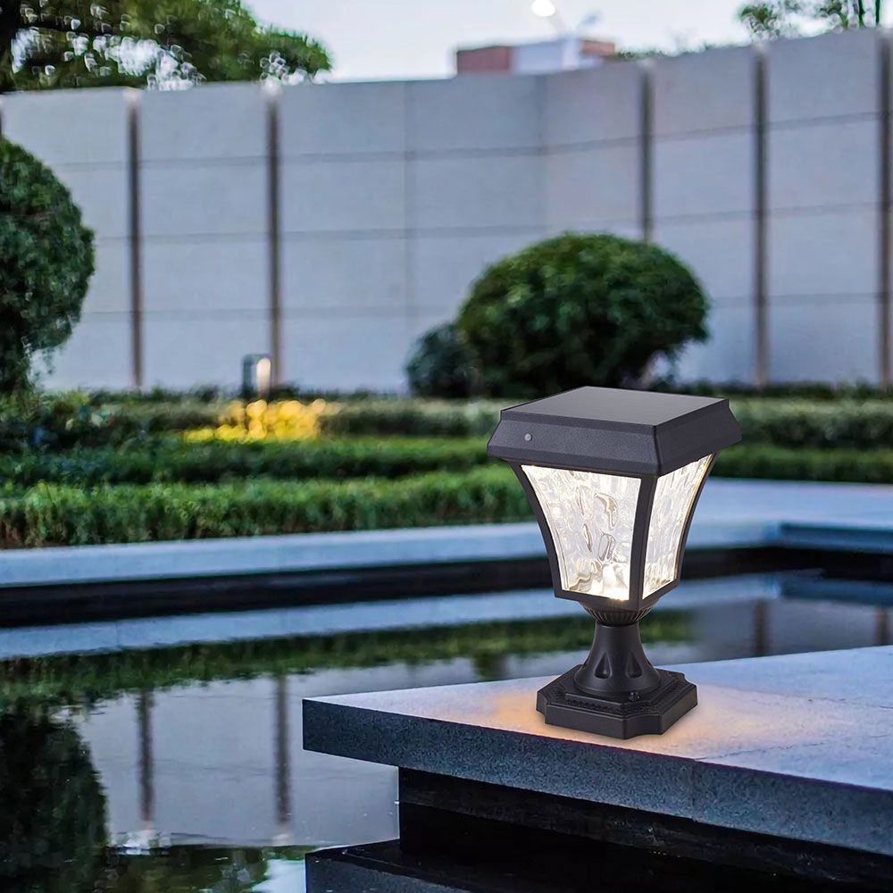 Solarna lampa stojąca ogrodowa / Wysokość: 250 mm / Obudowa: Czarna / Barwa:3w1 / IP65 /