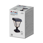 Solarna lampa stojąca ogrodowa / Wysokość: 250 mm / Obudowa: Czarna / Barwa:3w1 / IP65 /