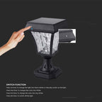 Solarna lampa stojąca ogrodowa / Wysokość: 250 mm / Obudowa: Czarna / Barwa:3w1 / IP65 /