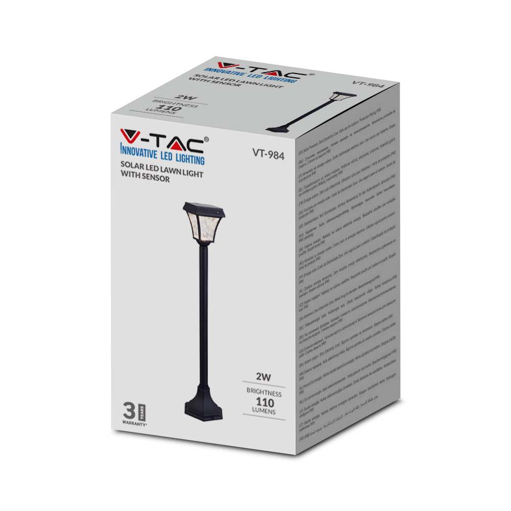 Solarna lampa stojąca ogrodowa / Wysokość: 930 mm / Obudowa: Czarna / Barwa:3w1 / IP65 /
