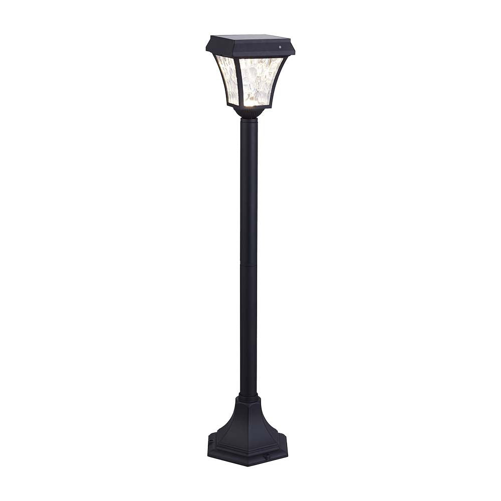 Solarna lampa stojąca ogrodowa / Wysokość: 930 mm / Obudowa: Czarna / Barwa:3w1 / IP65 /