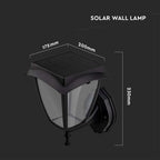 Solarny kinkiet ogrodowy / Kierunek oprawy: Góra / Obudowa: Czarna / Barwa:3000K+6000K / IP65 /