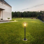 Solarna lampa stojąca ogrodowa / Wysokość: 930 mm / Obudowa: Czarna / Barwa:3000K+6000K / IP65 /