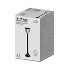 Solarna lampa stojąca ogrodowa / Wysokość: 930 mm / Obudowa: Czarna / Barwa:3000K+6000K / IP65 /