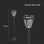 Solarna lampa stojąca ogrodowa / Wysokość: 930 mm / Obudowa: Czarna / Barwa:3000K+6000K / IP65 /