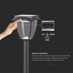 Solarna lampa stojąca ogrodowa / Wysokość: 930 mm / Obudowa: Czarna / Barwa:3000K+6000K / IP65 /