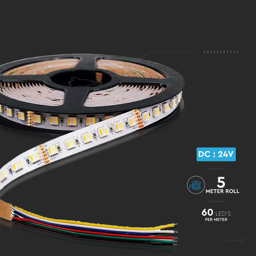 24W Taśma LED / Barwa:3w1+RGB / IP20 / Zasilanie: 24V / Rolka:5m