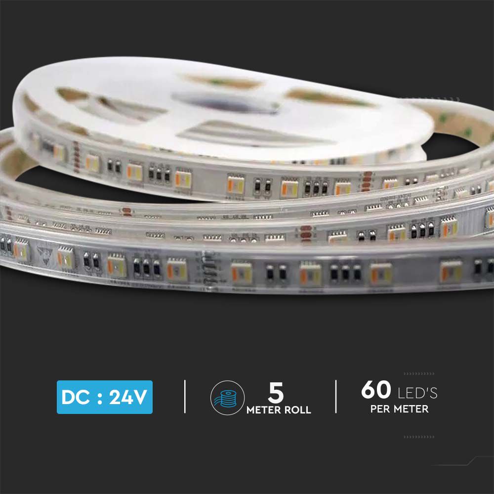 24W Taśma LED / Barwa:3w1+RGB / IP65 / Zasilanie: 24V / Rolka:5m