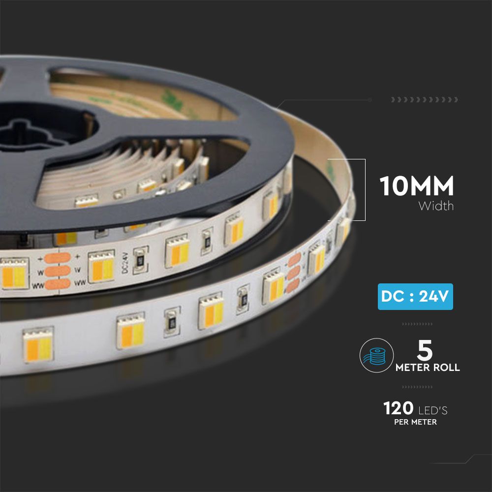 14W Taśma LED / Barwa:3w1 / IP20 / Zasilanie: 24V / Rolka:5m