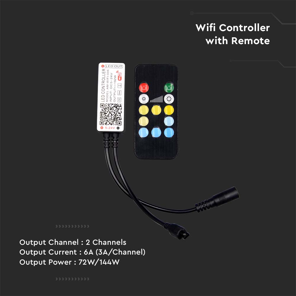 Sterownik Wifi do paska / 3w1 / Ściemnianie / Sterowanie: Pilot Wifi